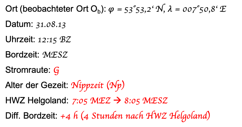 Notizen Beispielaufgabe Seekarte