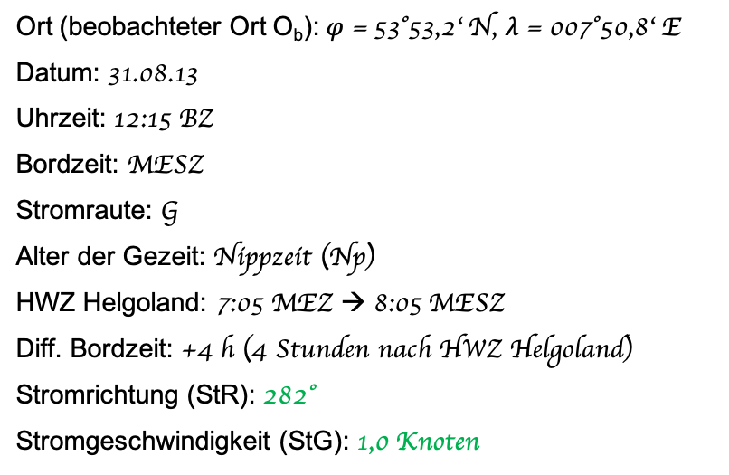 Lösung Beispielaufgabe Seekarte