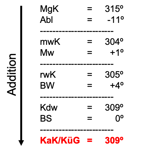 ausgefülltes Kurswandlungsschema Beispiel 1